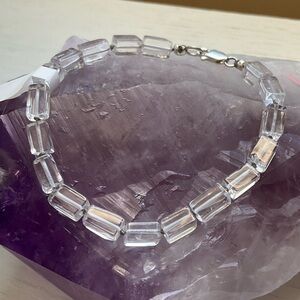 Handmade Rock Crystal & Sterling Silver Bracelet